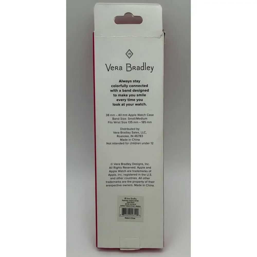Vera Bradley Apple Watch Silicone Ocean Fish Blue SM MED 38mm-40mm